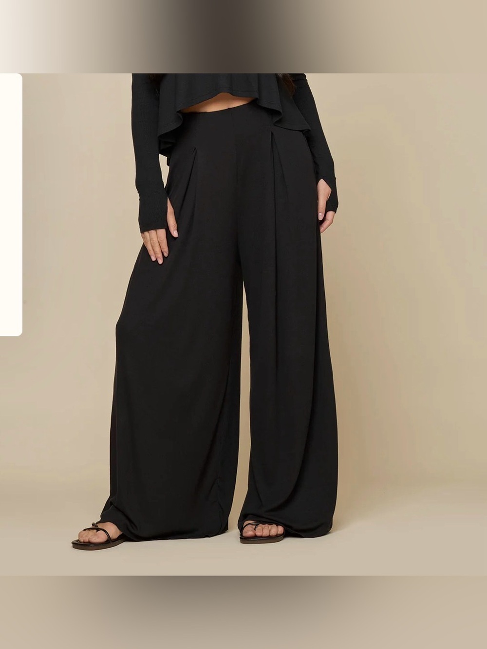 New POPFLEX Go With The Flow Ribbed Wide Leg Pants size 2X Athflow Clean Girl